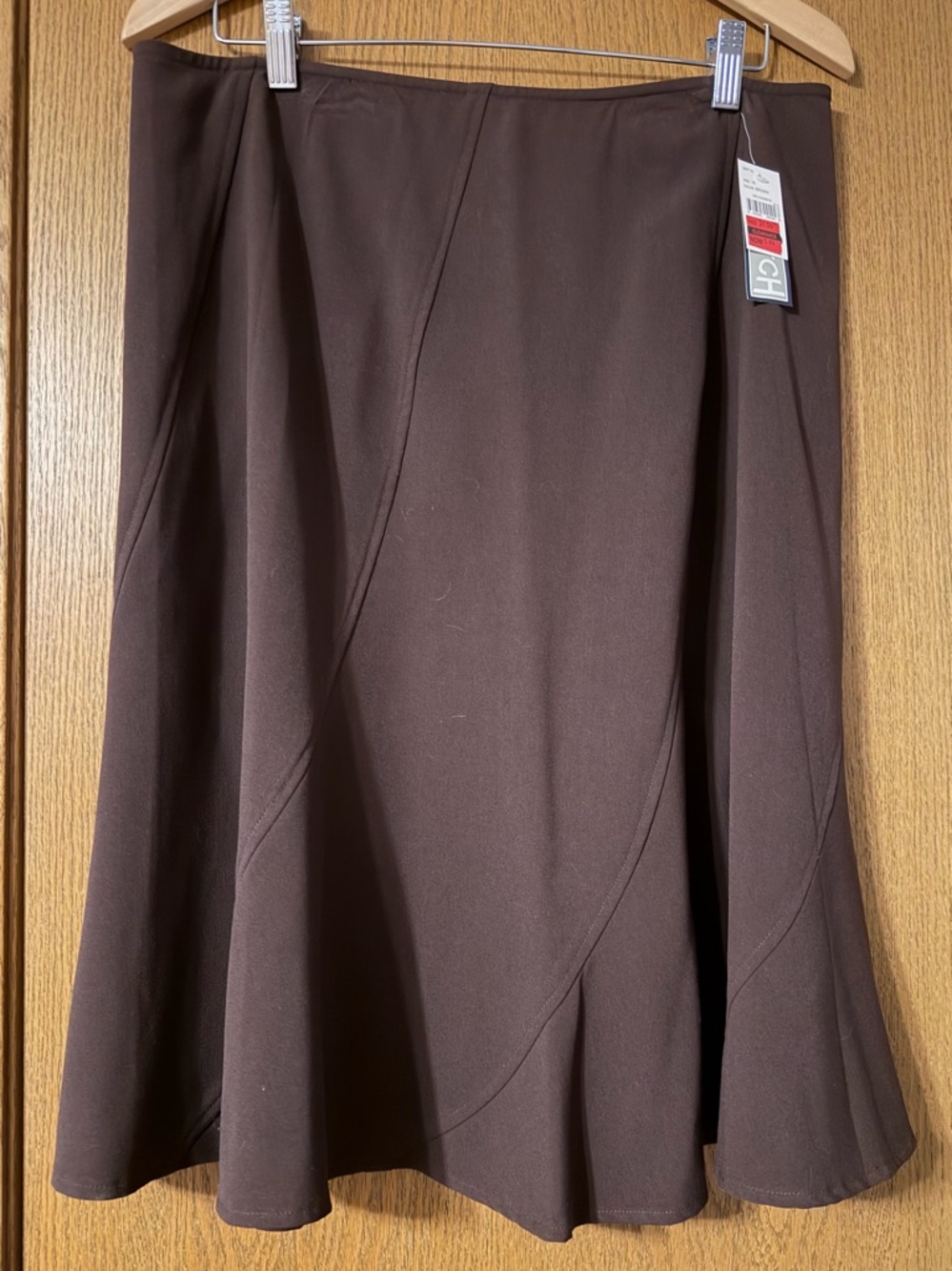 BGC Dark Brown Faux Suede Look Flared A-Line Skirt Cowgirl Vibe NWT